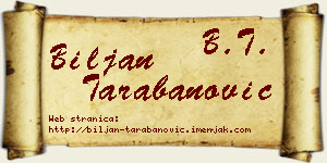 Biljan Tarabanović vizit kartica